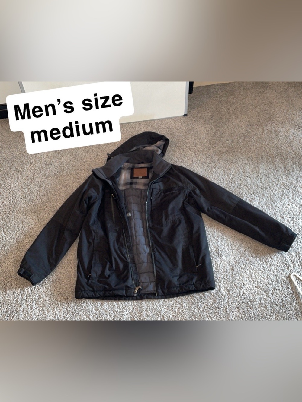 Free Country Men's Black Hooded Performance Jacket